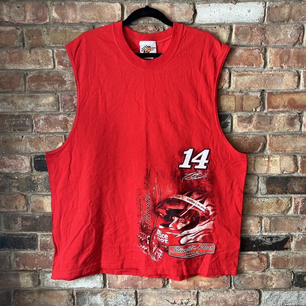 NASCAR. Vintage Tony Stewart Winners Circle Tank Top Red Shirt 2XL